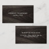 Carte De Visite Profil professionnel des grains de bois foncé (Devant / Derrière)