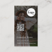 Carte De Visite Profil professionnel Photo Black Photographie (Dos)