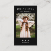 Carte De Visite Profil professionnel Photo Black Photographie (Devant)