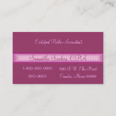 Carte De Visite Profil professionnel rose (Dos)