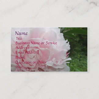 Carte De Visite Profil rose/carte de visite de pivoine