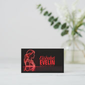 Carte De Visite Profil Rouge : Image en miroir professionnelle (Debout devant)