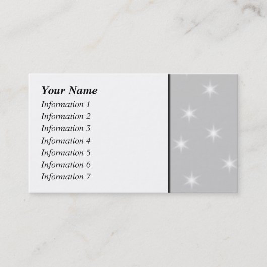 Carte De Visite Profil sous convention astérisque blanc et (Devant)