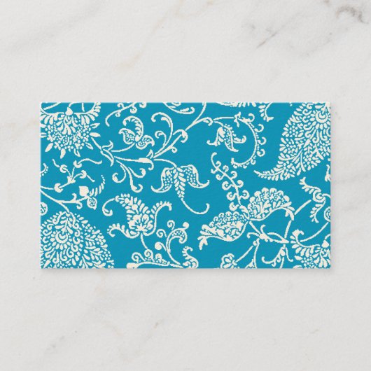 Carte De Visite Profil Turquoise Paisley (Devant)