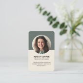 Carte De Visite Profil vert QR Code photo personnalisé professionn (Debout devant)