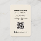 Carte De Visite Profil vert QR Code photo personnalisé professionn (Dos)