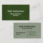 Carte De Visite Profond vert bois look professionnel (Devant / Derrière)