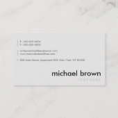 Carte De Visite Programmateur blanc gris simple (Dos)