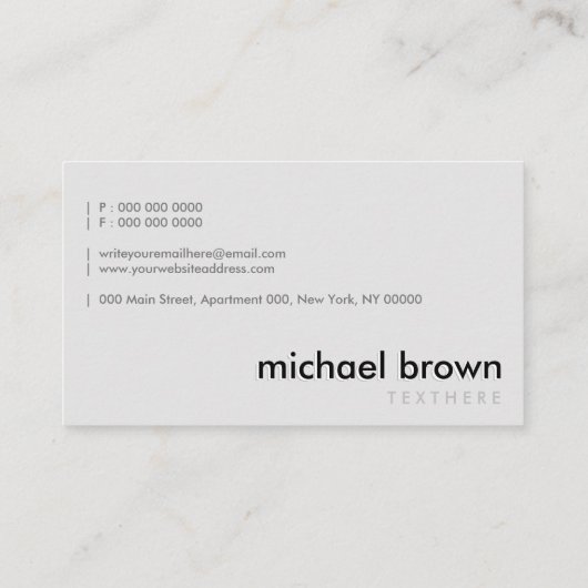 Carte De Visite Programmateur blanc gris simple (Dos)