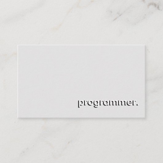 Carte De Visite Programmateur blanc gris simple (Devant)