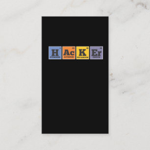 Carte De Visite Programmateur d'éléments de Hacker Chemist