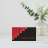 Carte De Visite Programmateur moderne rouge, noir à bandes vertica (Debout devant)