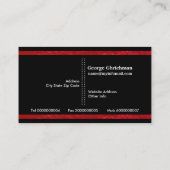 Carte De Visite Programmateur moderne rouge, noir à bandes vertica (Dos)