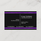 Carte De Visite Programmateur moderne violet noir à bandes vertica (Dos)