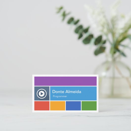 Carte De Visite Programmateur - Style moderne de métro plat (Debout devant)