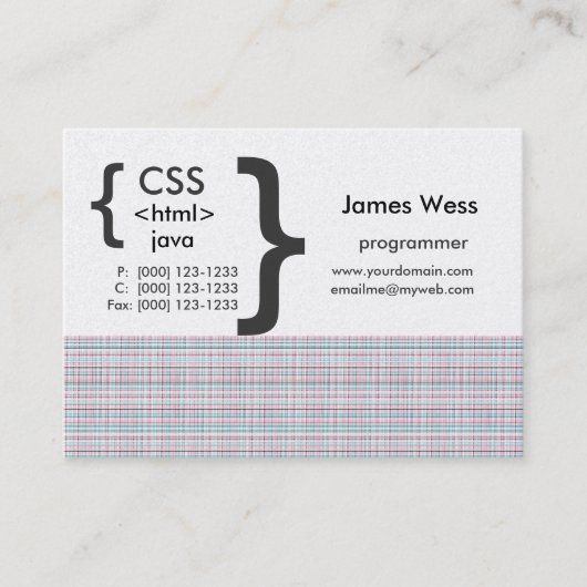 Carte De Visite Programmateur Web Geek (Devant)