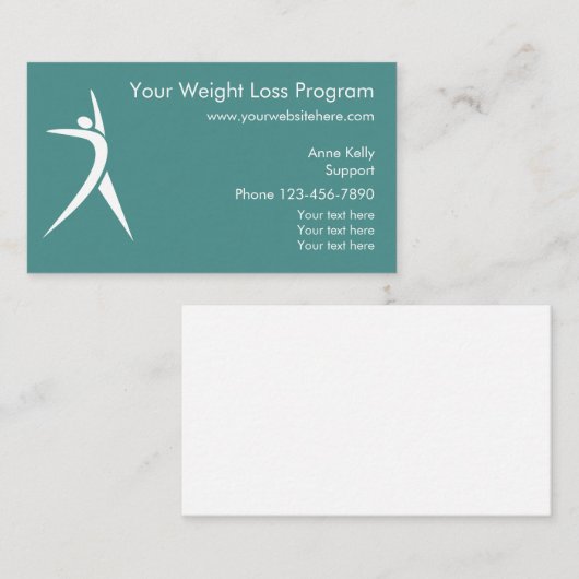 Carte De Visite Programme de perte de poids (Devant / Derrière)