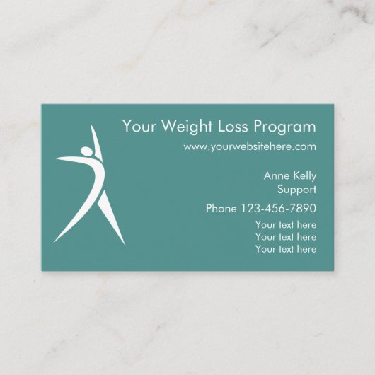 Carte De Visite Programme de perte de poids (Devant)
