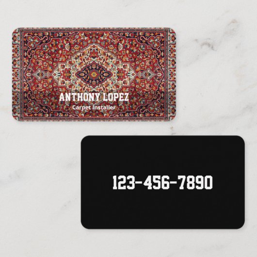 Carte De Visite Programme d'installation du tapis (Devant / Derrière)