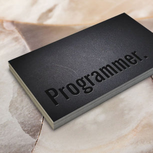 Carte De Visite Programmer Elegant Noir Professionnel Minimaliste