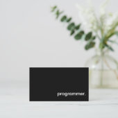 Carte De Visite Programmer Noir simple (Debout devant)