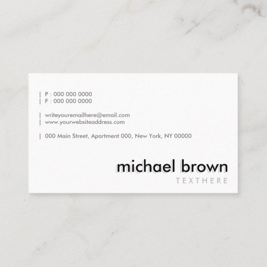 Carte De Visite Programmer Noir simple (Dos)
