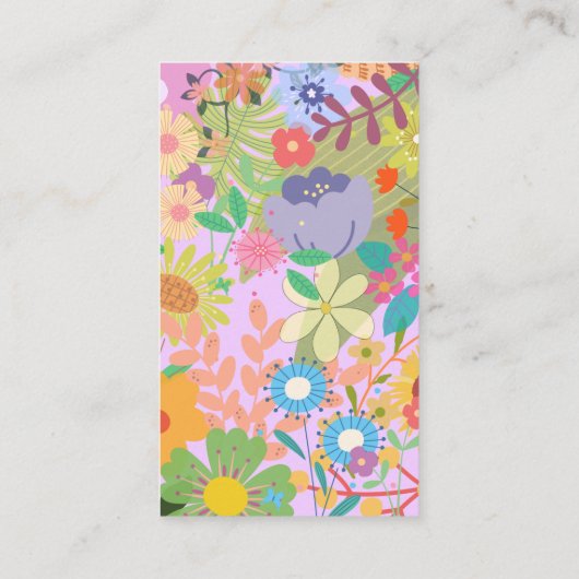 Carte De Visite Programmes de mariage de fleurs (Dos)