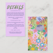 Carte De Visite Programmes de mariage de fleurs (Devant / Derrière)