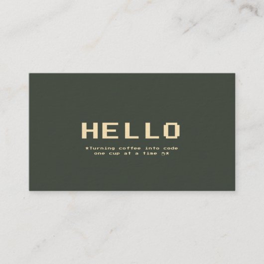 Carte De Visite Programmeur de développement moderne Hello Dark Gr (Devant)