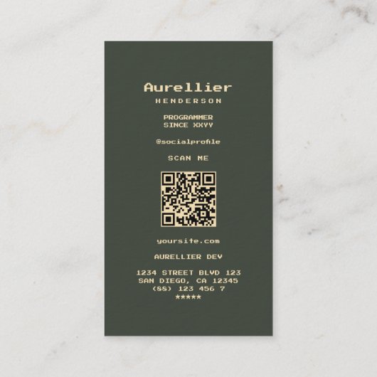 Carte De Visite Programmeur de développement moderne Hello Dark Gr (Dos)