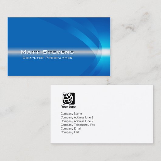 Carte De Visite Programmeur d'ordinateur InternetFlux léger techni (Devant / Derrière)