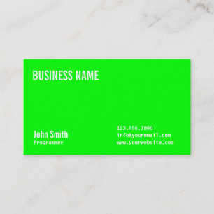 Carte de visite programmeur écologique de Neon