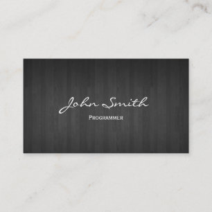 Carte de visite programmeur en bois foncé classiqu