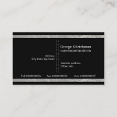 Carte De Visite Programmeur en gris argenté, noir à bandes vertica (Dos)