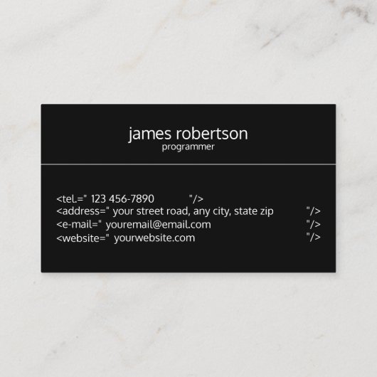 Carte De Visite Programmeur informatique (Dos)