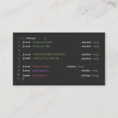 Carte De Visite Programmeur informatique (Dos)
