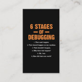 Carte De Visite Programmeur informatique de codage des bogues de d (Devant)