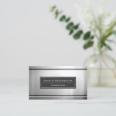 Carte De Visite Programmeur - Métal d'argent de qualité supérieure (Debout devant)