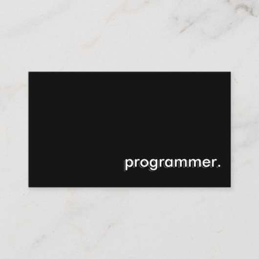 Carte De Visite Programmeur Simple Noir (Devant)
