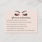 Carte De Visite Prolongation de Lash Or Rose Instructions d'après- (Devant)