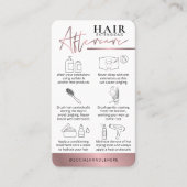 Carte De Visite Prolongations de cheveux Guide de soins Rose Gold (Devant)