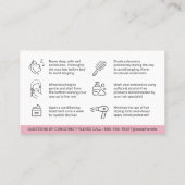 Carte De Visite Prolongations de cheveux rose Motif moderne après (Dos)