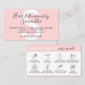 Carte De Visite Prolongations de cheveux roses Instructions du Gui (Devant / Derrière)