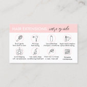 Carte De Visite Prolongations de cheveux roses Instructions du Gui (Dos)