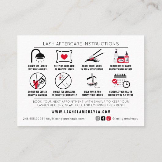 Carte De Visite Prolongations de la laisse Instructions de suivi R (Dos)