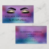 Carte De Visite Prolongations d'Eyelash Or Pastel Iridescente (Devant / Derrière)