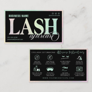 Carte De Visite Prolongations Lash Après-soins Pastel Rainbow Mint