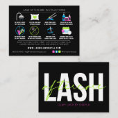 Carte De Visite Prolongations Lash Instructions de post-soins - Bo (Devant / Derrière)