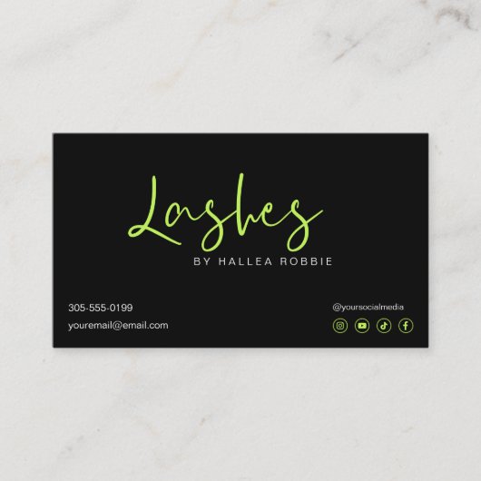 Carte De Visite Prolongations Lash Instructions de post-soins Mode (Devant)