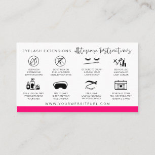 Carte De Visite Prolongations Lash Instructions de post-soins Mode